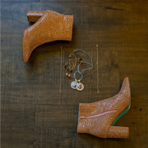 Betsey Johnson Shoes - Betsey Johnson blush stoned boots